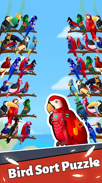 Bird Puzzle - Color Game [МОД: Меню, Бесконечные монеты и Открытые уровни] Screenshot 3