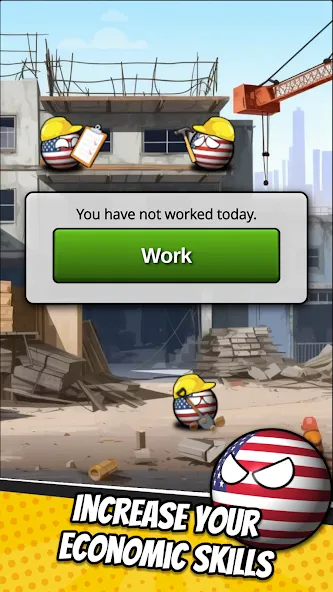 e-Sim Countryball Be President [МОД: Все открыто, Дополнительные деньги и Меню MOD] Screenshot 4