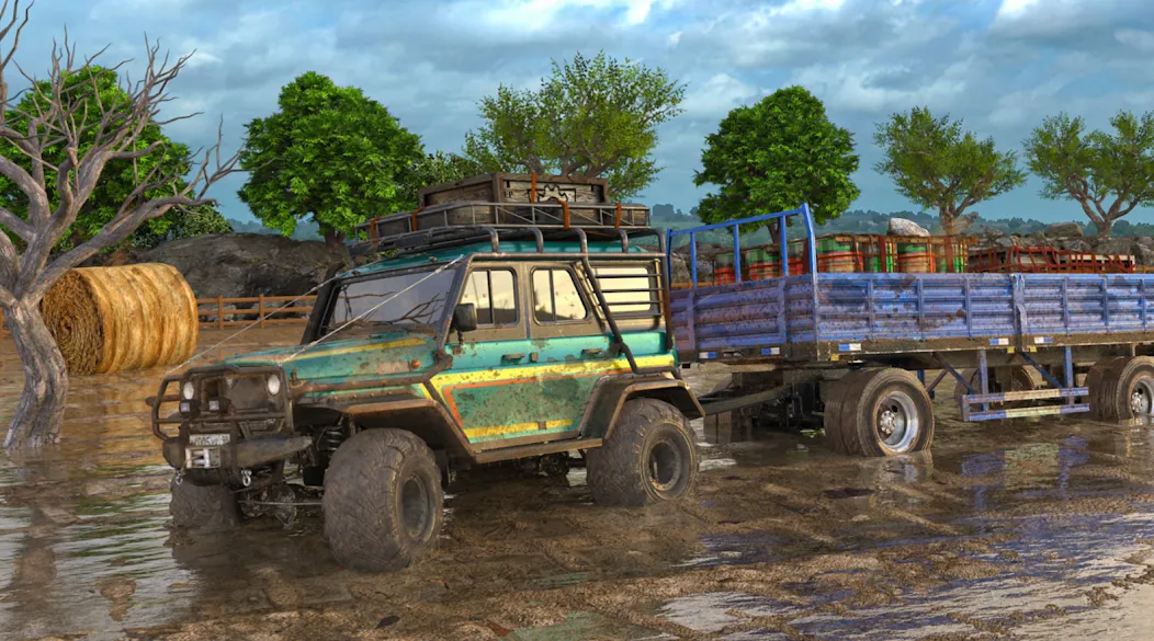 Offroad Mud Truck Driving Sim [МОД: Меню, Бесконечные монеты и Открытые уровни] Screenshot 2