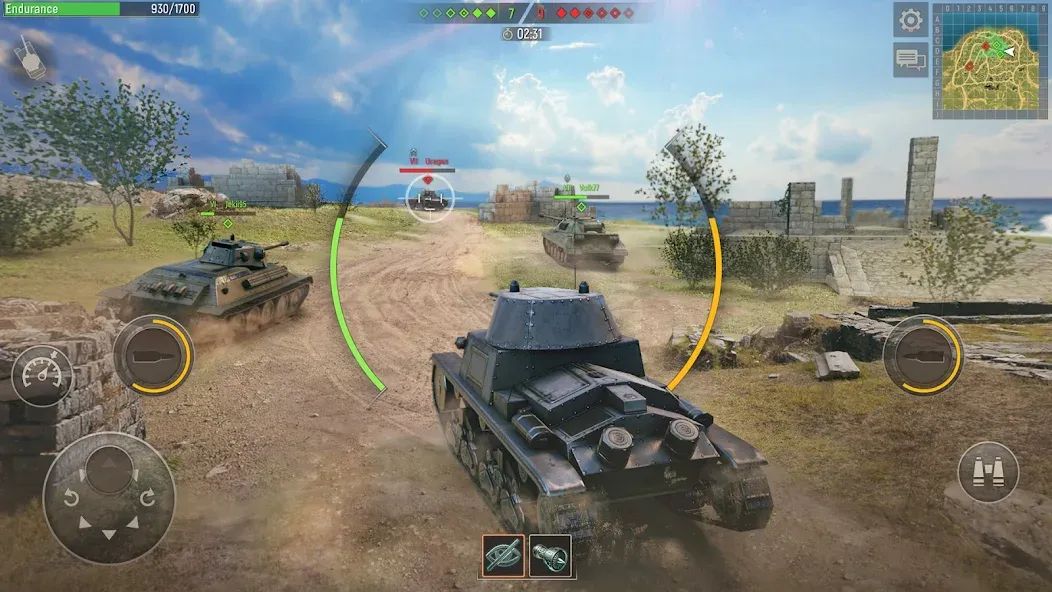 Battle Tanks: Tank Games WW2 (Бэтл Тэнкс) [МОД: Много денег, Монет и Все открыто] Screenshot 2