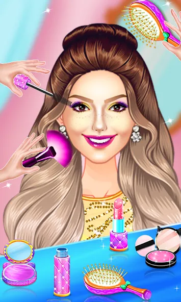 Makeup idol:Doll makeover 2024 (Роял Долл) [МОД: Меню, Бесконечные монеты и Открытые уровни] Screenshot 2