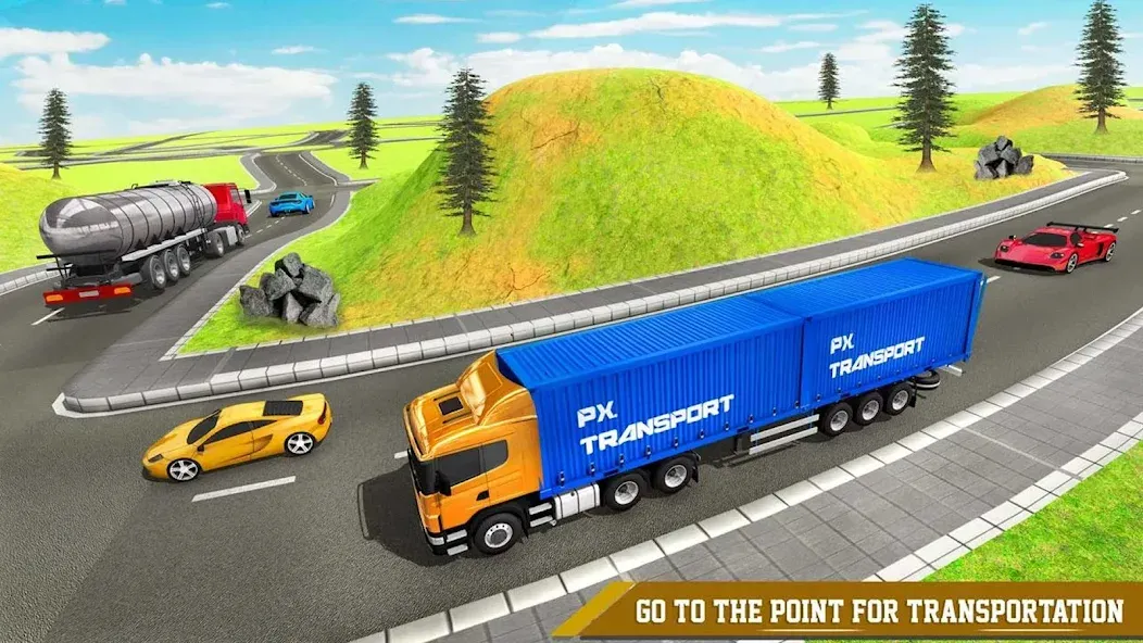 Cargo Transport Truck Driving (Грузовик перевозки грузов) [МОД: Много денег, Монет и Все открыто] Screenshot 2