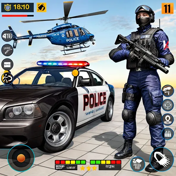US Police Shooting Crime City [МОД: Все открыто, Дополнительные деньги и Меню MOD] Screenshot 1