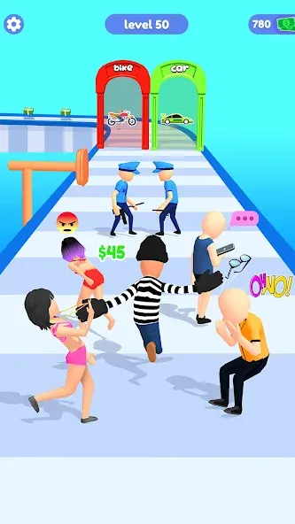 Thief Run Race 3D: Fun Race [МОД: Меню, Бесконечные монеты и Открытые уровни] Screenshot 2