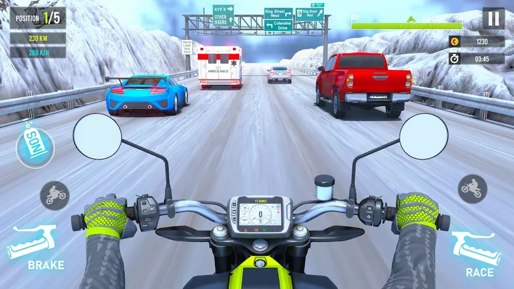 Moto Traffic Bike Race Game 3d (Мото Трафик Байк Рейс Гейм 3д) [МОД: Все открыто, Дополнительные деньги и Меню MOD] Screenshot 3