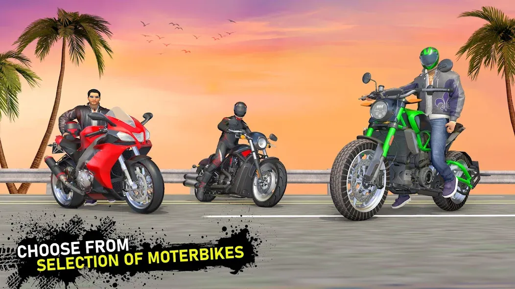 Moto Traffic Bike Race Game 3d (Мото Трафик Байк Рейс Гейм 3д) [МОД: Все открыто, Дополнительные деньги и Меню MOD] Screenshot 4