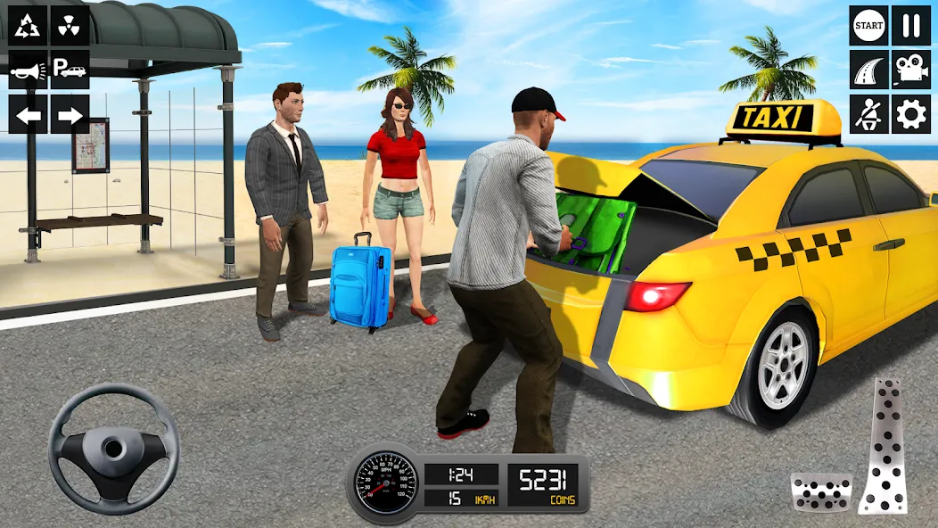 Taxi Simulator 3d Taxi Sim [МОД: Много денег, Монет и Все открыто] Screenshot 1