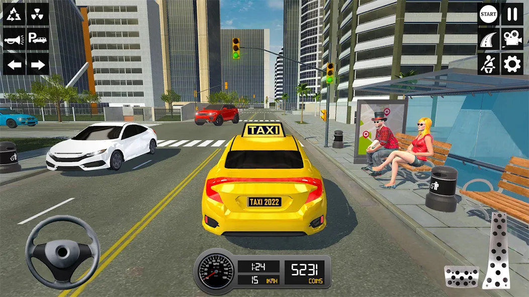 Taxi Simulator 3d Taxi Sim [МОД: Много денег, Монет и Все открыто] Screenshot 2