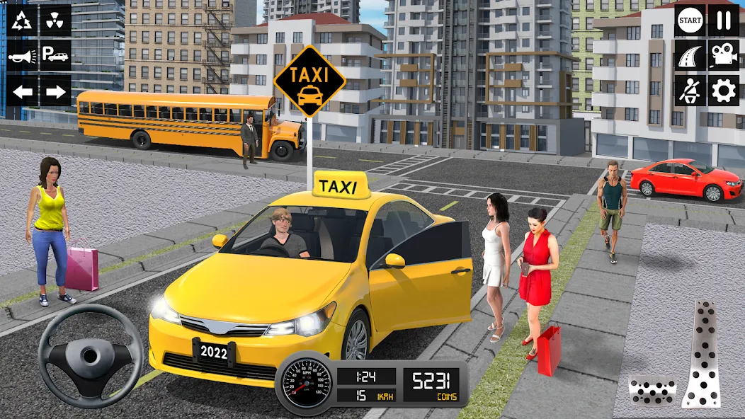Taxi Simulator 3d Taxi Sim [МОД: Много денег, Монет и Все открыто] Screenshot 4