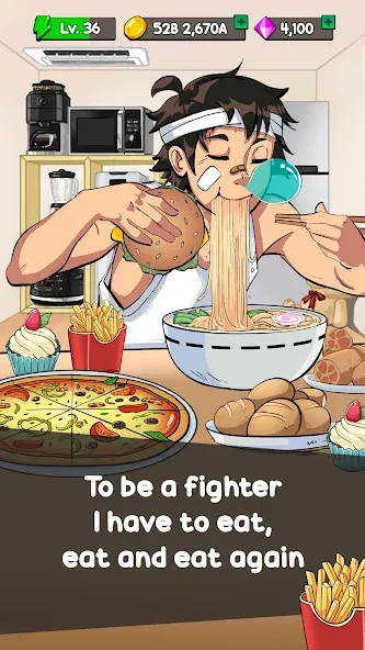 Food Fighter Clicker Games (Фуд Файтер Кликер) [МОД: Бесконечные деньги, Монеты и Мега MOD] Screenshot 1