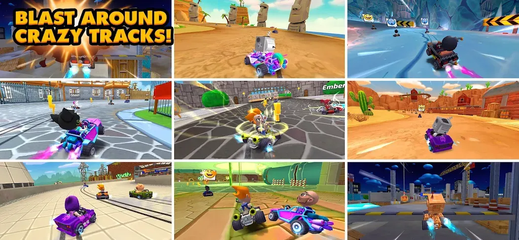 Boom Karts Multiplayer Racing (Бум Картс Мультиплеер Рейсинг) [МОД: Меню, Бесконечные монеты и Открытые уровни] Screenshot 5