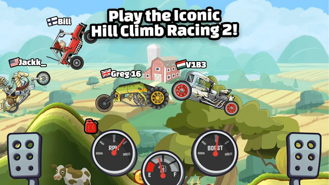 Hill Climb Racing 2 (Хилл Клаим Рейсинг 2) [МОД: Много денег, Монет и Все открыто] Screenshot 1