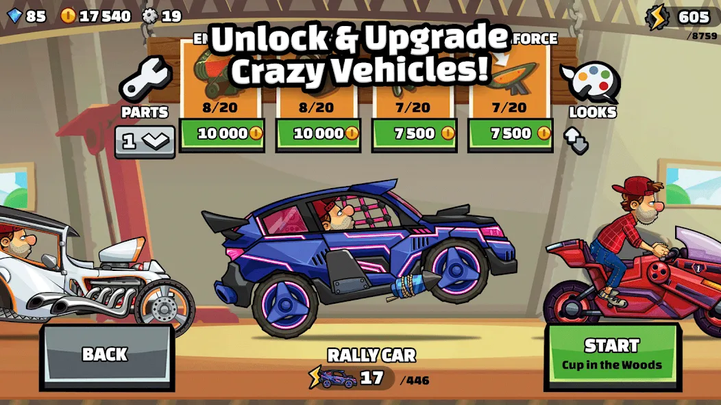 Hill Climb Racing 2 (Хилл Клаим Рейсинг 2) [МОД: Много денег, Монет и Все открыто] Screenshot 3