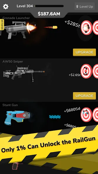 Gun Idle (Ган Айдл) [МОД: Меню, Бесконечные монеты и Открытые уровни] Screenshot 4