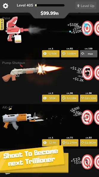 Gun Idle (Ган Айдл) [МОД: Меню, Бесконечные монеты и Открытые уровни] Screenshot 5