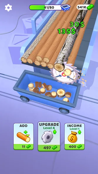 Idle Cutter: Wood Slice (Айдл Катер) [МОД: Много монет, Открытые уровни и Мега MOD] Screenshot 1