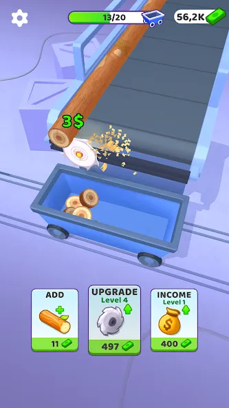 Idle Cutter: Wood Slice (Айдл Катер) [МОД: Много монет, Открытые уровни и Мега MOD] Screenshot 3