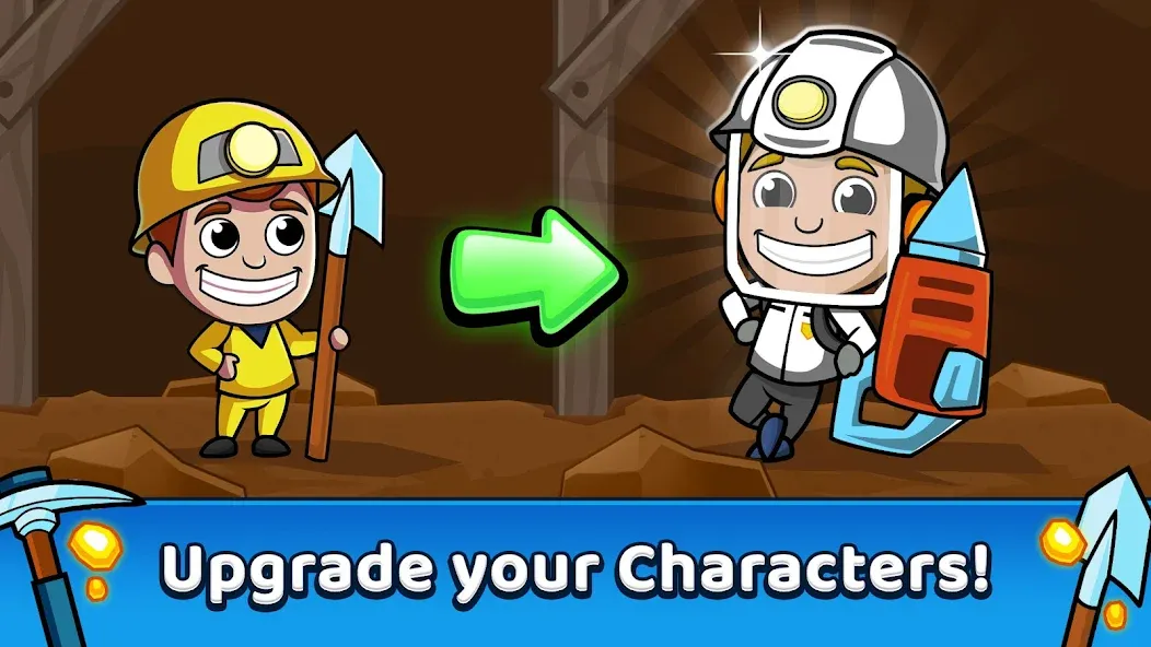 Idle Miner Tycoon: Gold Games [МОД: Много монет, Открытые уровни и Мега MOD] Screenshot 2