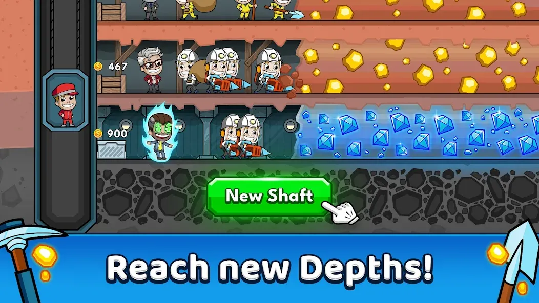 Idle Miner Tycoon: Gold Games [МОД: Много монет, Открытые уровни и Мега MOD] Screenshot 3