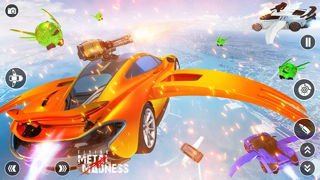 Flying Car Robot Shooting Game [МОД: Много денег, Монет и Все открыто] Screenshot 3