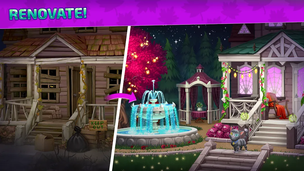Chloe's Merge: House Design (Хэллоуин Мердж) [МОД: Много монет, Открытые уровни и Мега MOD] Screenshot 5