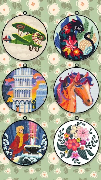 Cross Stitch Club (Кросс Стич Клуб) [МОД: Все открыто, Дополнительные деньги и Меню MOD] Screenshot 1