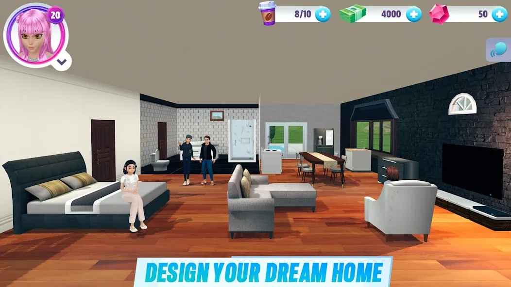 Virtual Sim Story: Home & Life (Виртуальная история симулятора) [МОД: Много монет, Открытые уровни и Мега MOD] Screenshot 2