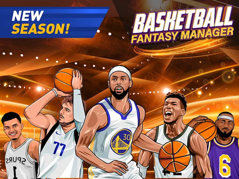 Basketball Fantasy Manager NBA [МОД: Много монет, Открытые уровни и Мега MOD] Screenshot 1
