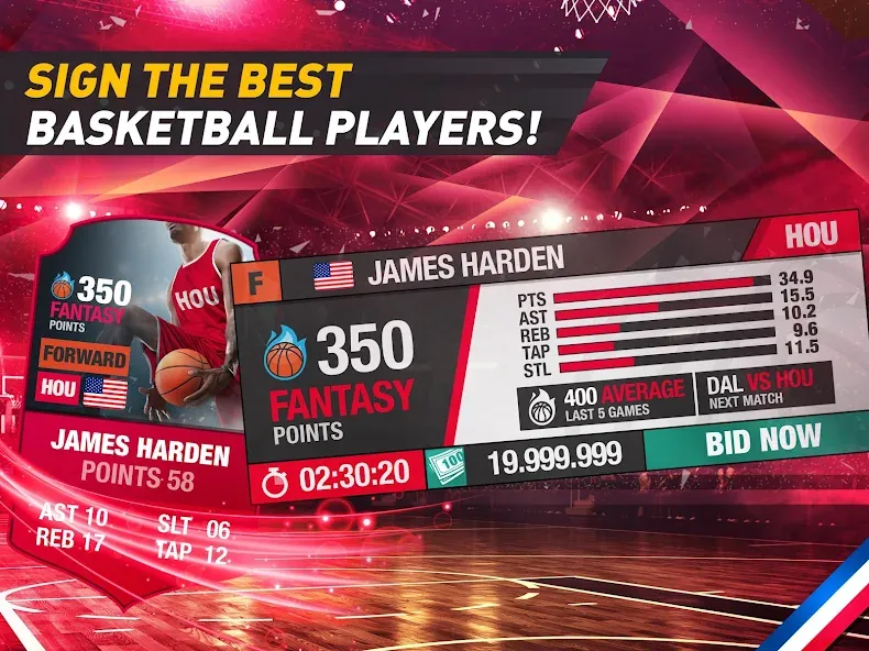 Basketball Fantasy Manager NBA [МОД: Много монет, Открытые уровни и Мега MOD] Screenshot 5