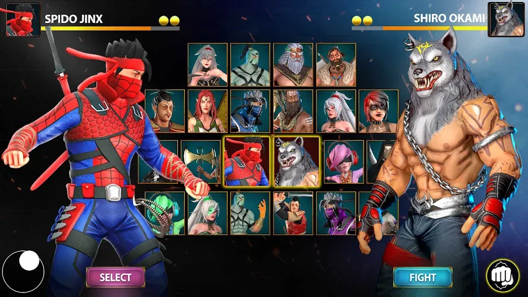 Ninja Clash: Karate Fighters (Ниндзя Мастер) [МОД: Деньги, Монеты и Меню MOD] Screenshot 1