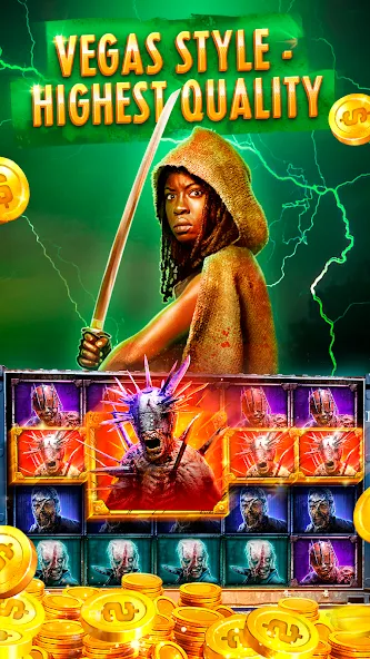 The Walking Dead Casino Slots (Зе Вокинг Дед Казино Слотс) [МОД: Деньги, Монеты и Меню MOD] Screenshot 1