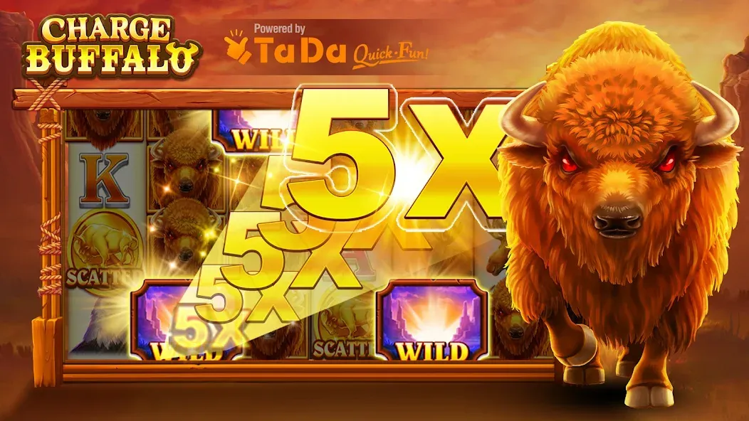 Charge Buffalo Slot-TaDa Games (Чардж Буффало Слот) [МОД: Много денег, Монет и Все открыто] Screenshot 1