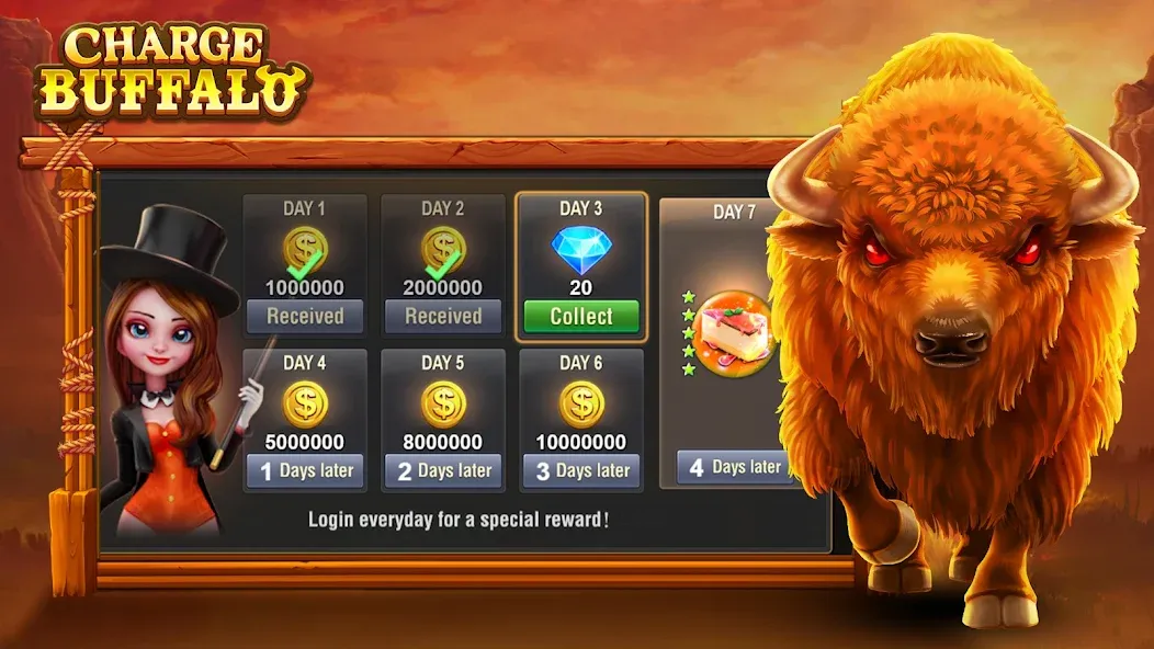 Charge Buffalo Slot-TaDa Games (Чардж Буффало Слот) [МОД: Много денег, Монет и Все открыто] Screenshot 3