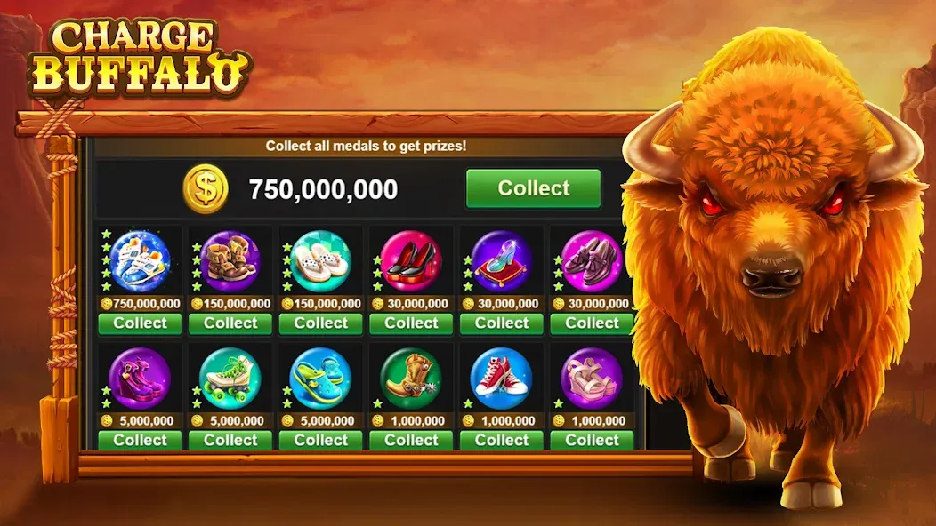 Charge Buffalo Slot-TaDa Games (Чардж Буффало Слот) [МОД: Много денег, Монет и Все открыто] Screenshot 5