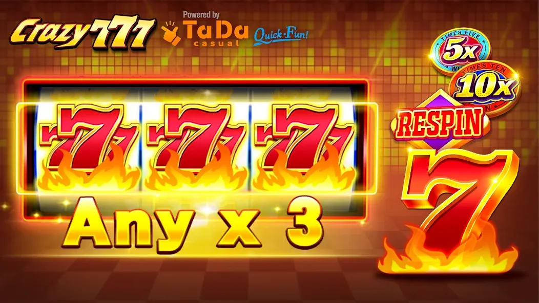 Crazy 777 Slot-TaDa Games (Крэйзи 777 Слот) [МОД: Меню, Бесконечные монеты и Открытые уровни] Screenshot 1