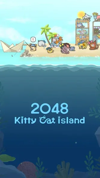 2048 Kitty Cat Island (Остров Кошачьеи Кошки) [МОД: Деньги, Монеты и Меню MOD] Screenshot 1