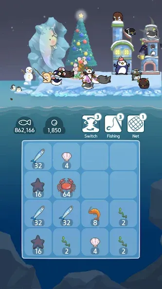 2048 Penguin Island [МОД: Все открыто, Дополнительные деньги и Меню MOD] Screenshot 1
