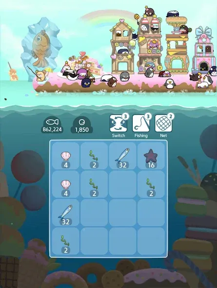2048 Penguin Island [МОД: Все открыто, Дополнительные деньги и Меню MOD] Screenshot 4