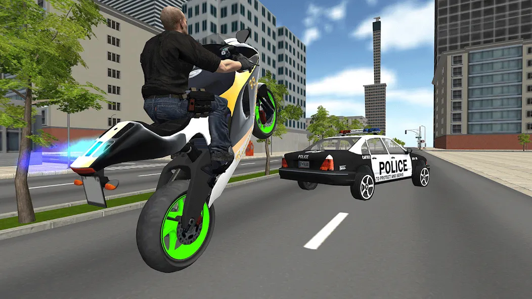 Bike Driving: Police Chase [МОД: Все открыто, Дополнительные деньги и Меню MOD] Screenshot 2