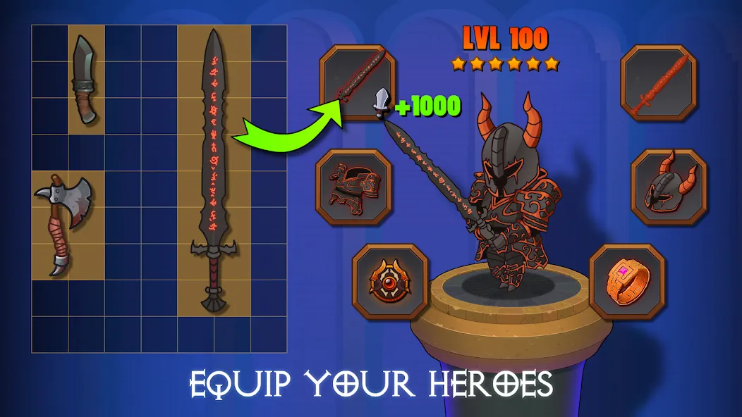 Dungeon: Age of Heroes (Данжен) [МОД: Меню, Бесконечные монеты и Открытые уровни] Screenshot 4