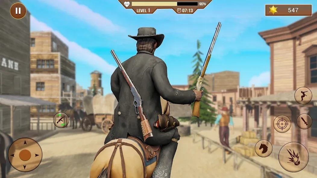West Cowboy Shooting Games 3D [МОД: Меню, Бесконечные монеты и Открытые уровни] Screenshot 1