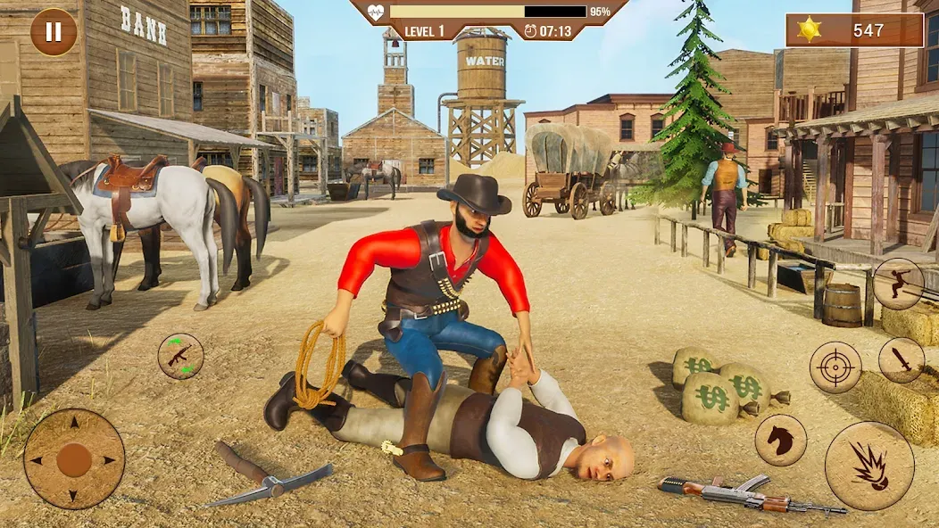 West Cowboy Shooting Games 3D [МОД: Меню, Бесконечные монеты и Открытые уровни] Screenshot 2