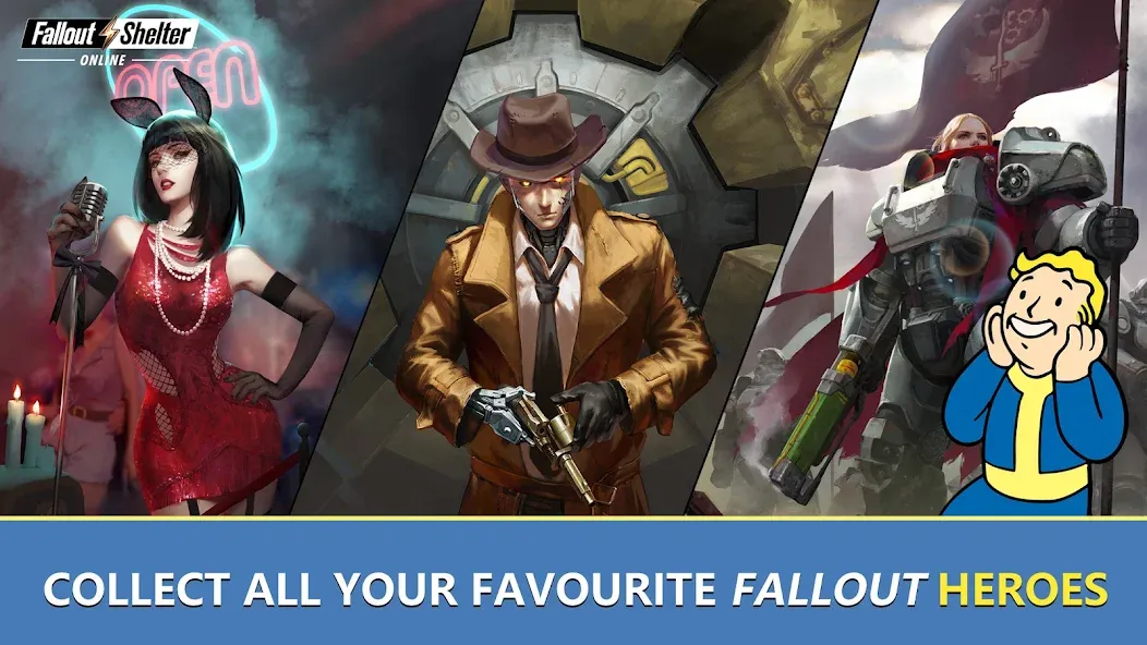 Fallout Shelter Online (Фоллаут Шелтер Онлайн) [МОД: Меню, Бесконечные монеты и Открытые уровни] Screenshot 3