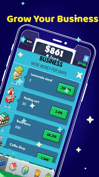 Money Clicker Game -Money Rain [МОД: Много монет, Открытые уровни и Мега MOD] Screenshot 3
