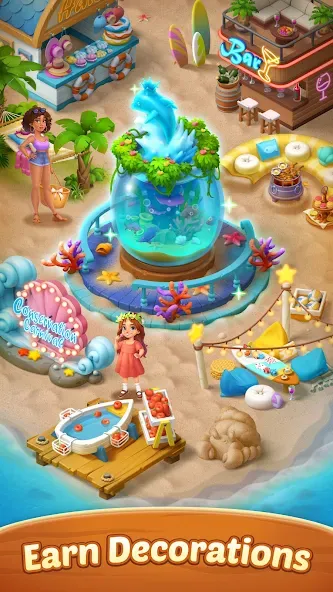 Seaside Escape®: Merge & Story (Сисайд Эскейп) [МОД: Деньги, Монеты и Меню MOD] Screenshot 5