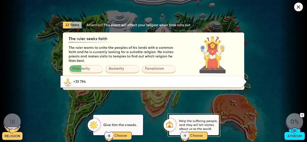 Religion Inc. God Simulator (Релиджн Инк) [МОД: Много денег, Монет и Все открыто] Screenshot 2