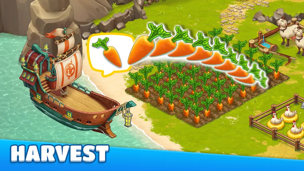 Adventure Bay - Farm Games (Приключенческая бухта) [МОД: Много денег, Монет и Все открыто] Screenshot 4