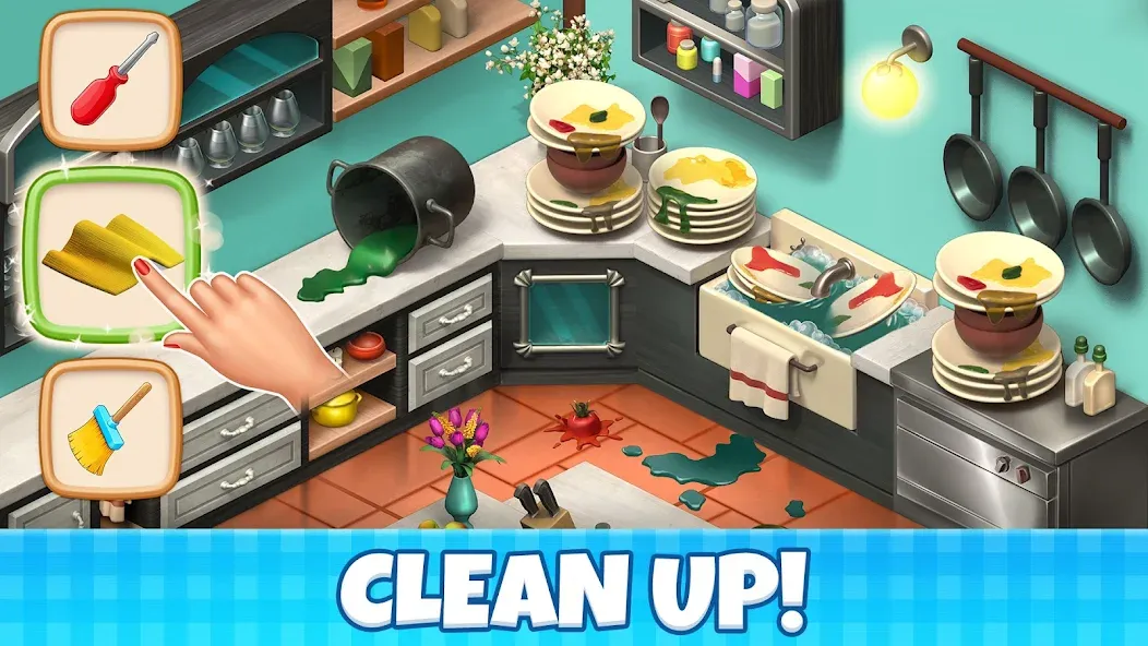 Manor Cafe - Match 3 Puzzle (Манор Кафе) [МОД: Меню, Бесконечные монеты и Открытые уровни] Screenshot 1