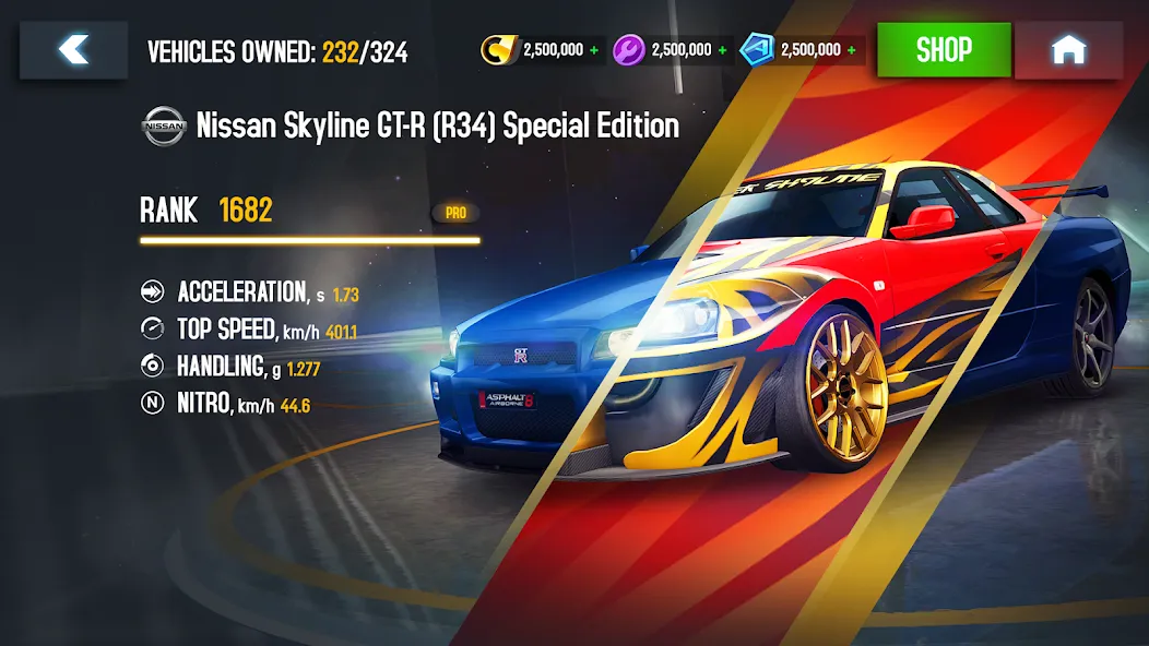 Asphalt 8 - Car Racing Game (Асфальт 8) [МОД: Бесконечные деньги, Монеты и Мега MOD] Screenshot 2