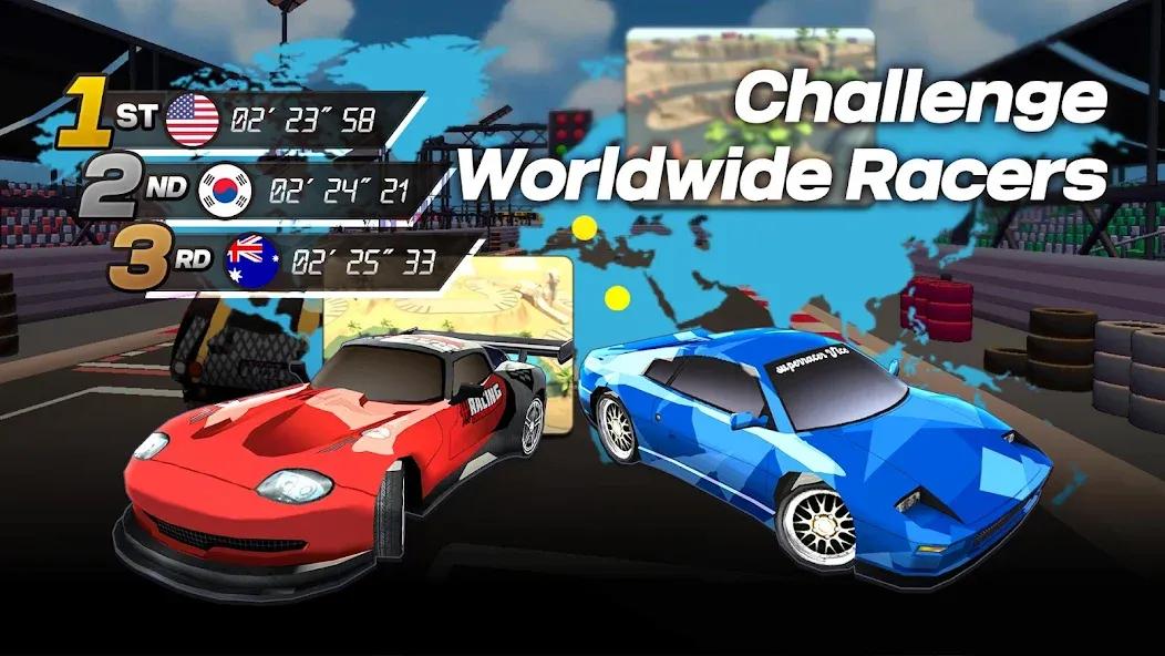 Drift Rally Boost ON (Дрифт Ралли Ускорение ВКЛ) [МОД: Много монет, Открытые уровни и Мега MOD] Screenshot 3